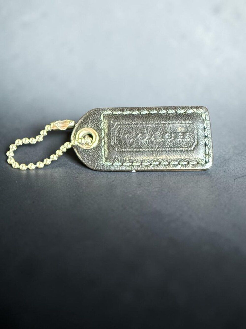 Coach Leather Hangtag – Black (2")